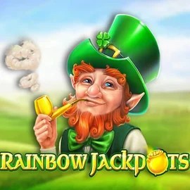 Rainbow Jackpots logo by Red Tiger Gaming Level up Casino